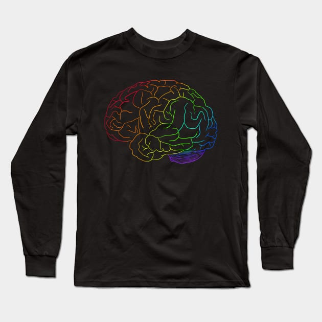 Rainbow Brain Long Sleeve T-Shirt by aeffen